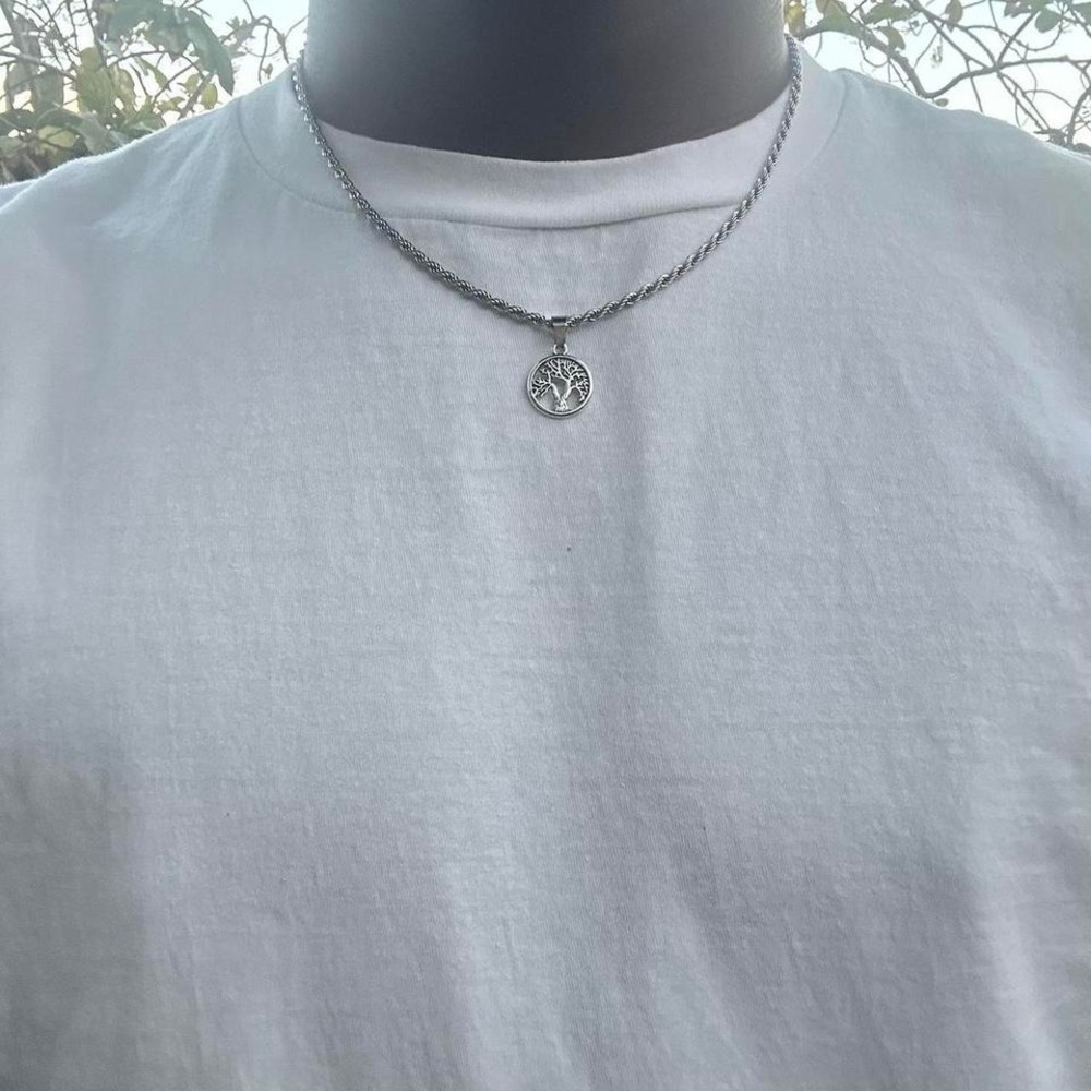 Vintage stainless steel tree of life pendant